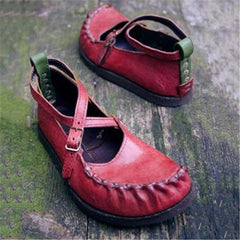 2019 Casual Flat Shoes with Buckle for Women