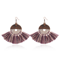 Tassel Earrings, Geometric Round Alloy Drop Earrings
