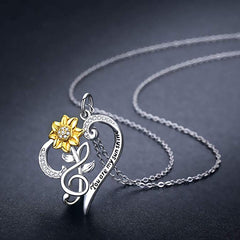 S925 Silver Sunflower Necklace