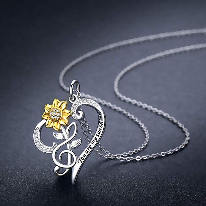 S925 Silver Sunflower Necklace