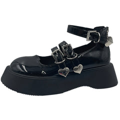 Cute Harajuku Thick-Soled Leather Shoes for Women