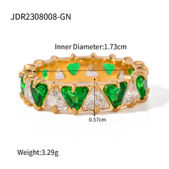 18K Gold Stainless Steel Ring in European American Style
