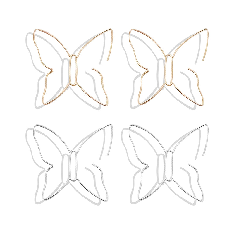 Gold Butterfly Hoop Earrings for Women Purple Butterfly Dangle Earrings Pink Crystal Butterfly Earrings Gold Butterfly Stud Earrings Jewelry for Women