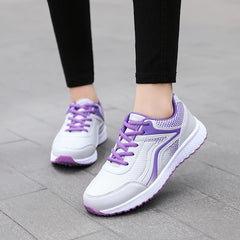 Breathable Flat Sports Shoes for Women - Comfortable Travel