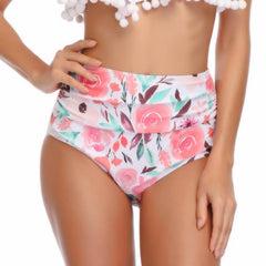 Women's High Waist Slim Pattern Swimming Trunks