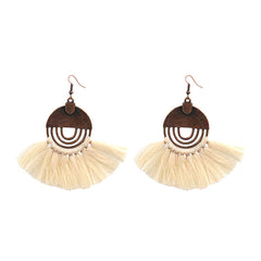 Tassel Earrings, Geometric Round Alloy Drop Earrings