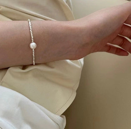 Irregular Sterling Silver Bracelet for Women