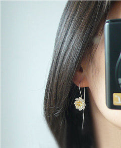 S925 Silver Fashion Lotus Earrings