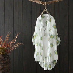 Small Daisy Print Long Sleeve Sun Protection Top