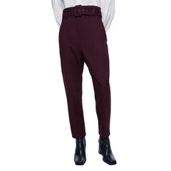 Trendy Women's Pleated Harem Pants with Belt Decor