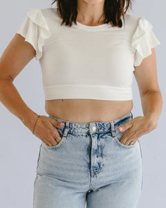 Ruffle Sleeve Halftee