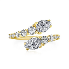 S925 Sterling Silver Zircon Open-End Ring