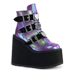 Wedge Heel Zipper Women Boots, Plus Size Women's Shoes