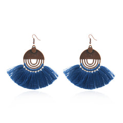 Tassel Earrings, Geometric Round Alloy Drop Earrings