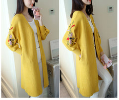 Women's Embroidered Pocket Cardigan for Fall/Winter