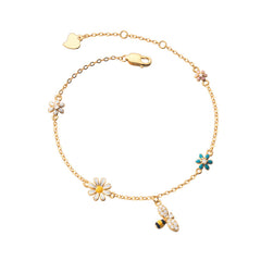 S925 Silver Mori Fresh Colorful Flower Bracelet