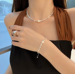 Irregular Sterling Silver Bracelet for Women