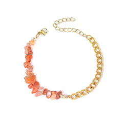 Natural Stone Crystal Gravel with Gold Stainless Steel