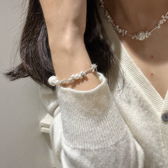 S925 Sterling Silver Irregular Pearl Bracelet