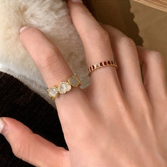 Diamond Shell Heart-shaped Ring for All Occasions