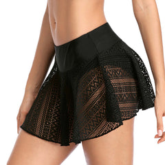 High-Waisted Women's Swim Skirt and Mesh Beach Pants