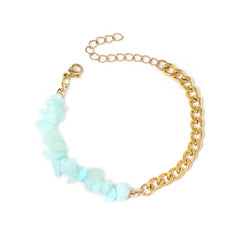 Natural Stone Crystal Gravel with Gold Stainless Steel