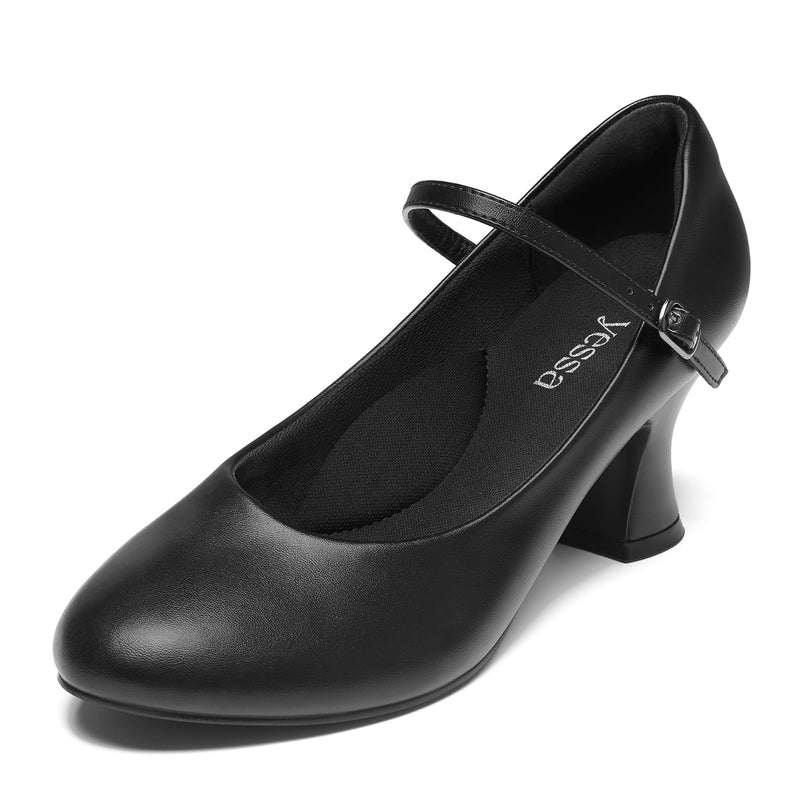 YESSA Black Character Shoes for Women 2.5