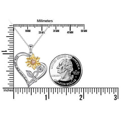 S925 Silver Diamond Sunflower Pendant Necklace