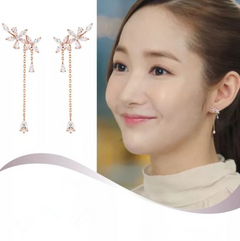 Flower Stud Earrings and Dangle Earrings Set