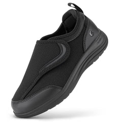 FitVille Diabetic Shoes for Women Wide Width with Arch Support Fully Adjustable Straps Extra Wide Shoes for Women(Black11W)