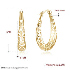 S925 Silver Hollow Earrings Jewelry