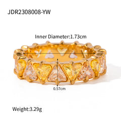 18K Gold Stainless Steel Ring in European American Style