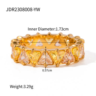 18K Gold Stainless Steel Ring in European American Style