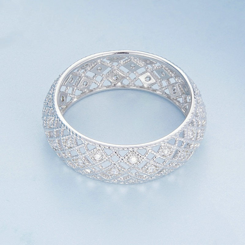 S925 Silver Delicate Wide Mesh Ring
