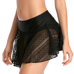 High-Waisted Women's Swim Skirt and Mesh Beach Pants