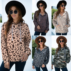 Oversized Printed Hooded Sweatshirt with Pocket