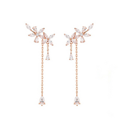 Flower Stud Earrings and Dangle Earrings Set
