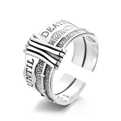 S925 Sterling Silver Vintage Distressed Ring