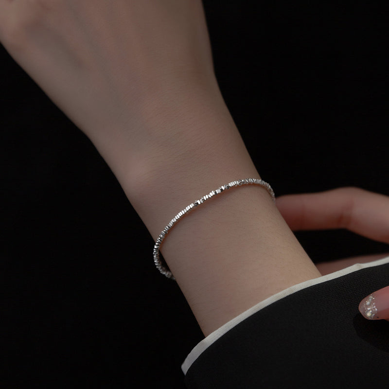S925 Sterling Silver Simple Irregular Bracelet