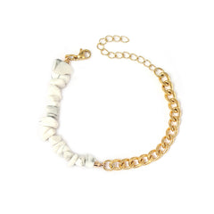 Natural Stone Crystal Gravel with Gold Stainless Steel