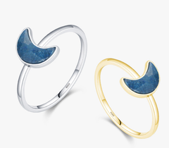 S925 Sterling Silver Blue Dongling Luxury Ring