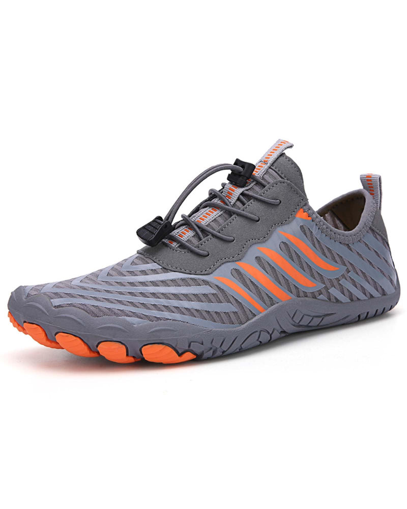 Men Women Slip On Shoes Minimalist Barefoot Shoes Beach Hiking Water Sports Shoes for Yoga Surf Outdoor Activities Grey 7.5