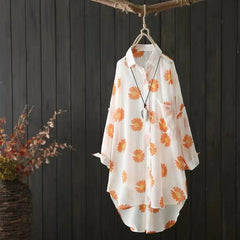 Small Daisy Print Long Sleeve Sun Protection Top