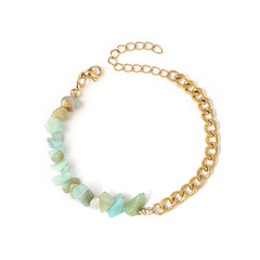 Natural Stone Crystal Gravel with Gold Stainless Steel