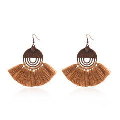 Tassel Earrings, Geometric Round Alloy Drop Earrings
