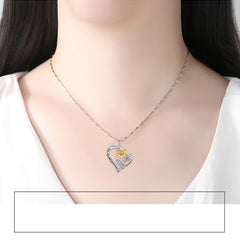S925 Silver Diamond Sunflower Pendant Necklace