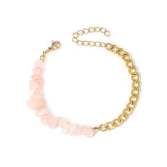 Natural Stone Crystal Gravel with Gold Stainless Steel