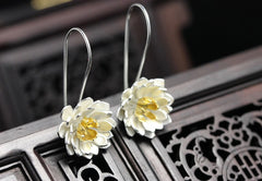 S925 Silver Fashion Lotus Earrings