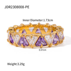 18K Gold Stainless Steel Ring in European American Style